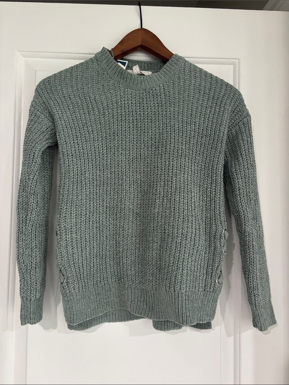 Pink Republic Girl Crewneck Knit Sweater - Sage Green NWT